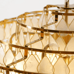 Teardrop Shell Chandelier in Gold Finish with Natural Shell Shades