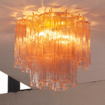 Art Glass Star Ceiling Light in Champagne Gold | Murano-Style Flush Mount