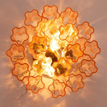Art Glass Star Ceiling Light in Champagne Gold | Murano-Style Flush Mount