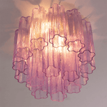 Art Glass Star Ceiling Light in Champagne Gold | Murano-Style Flush Mount