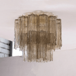 Art Glass Star Ceiling Light in Champagne Gold | Murano-Style Flush Mount