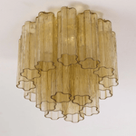 Art Glass Star Ceiling Light in Champagne Gold | Murano-Style Flush Mount