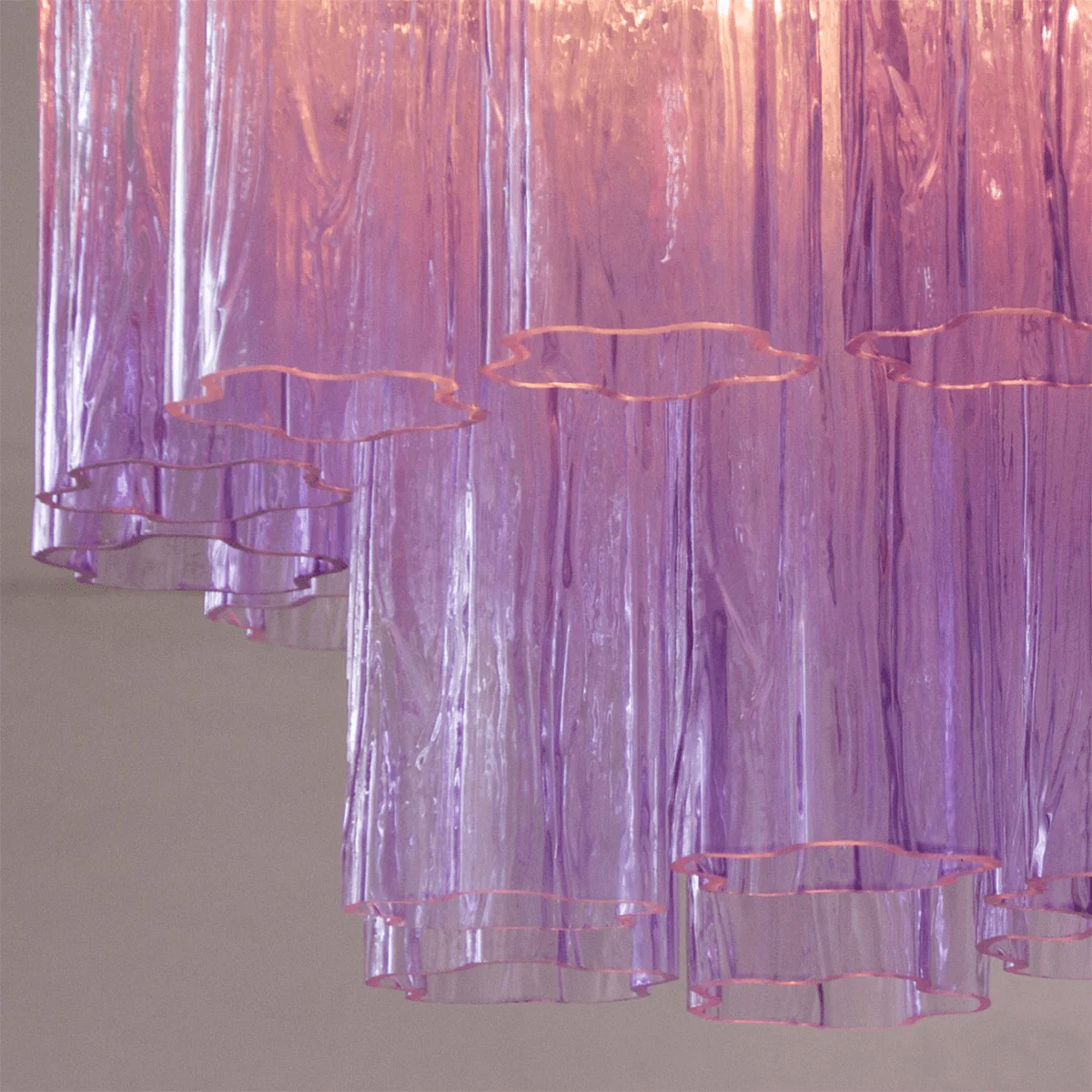 Art Glass Star Ceiling Light in Champagne Gold | Murano-Style Flush Mount