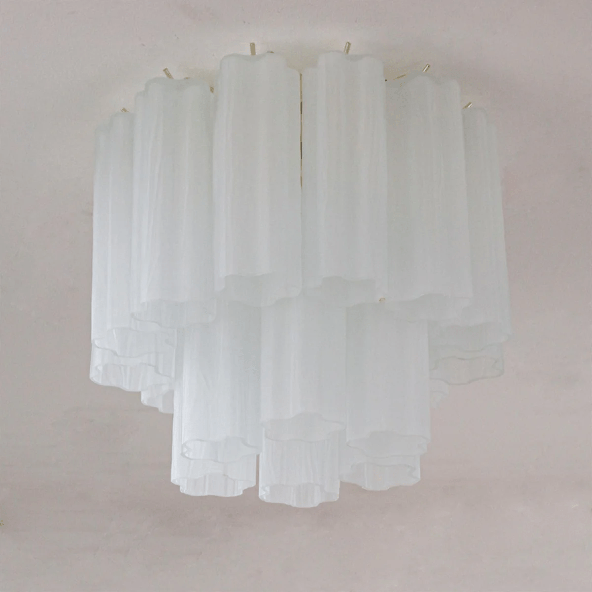Art Glass Star Ceiling Light in Champagne Gold | Murano-Style Flush Mount