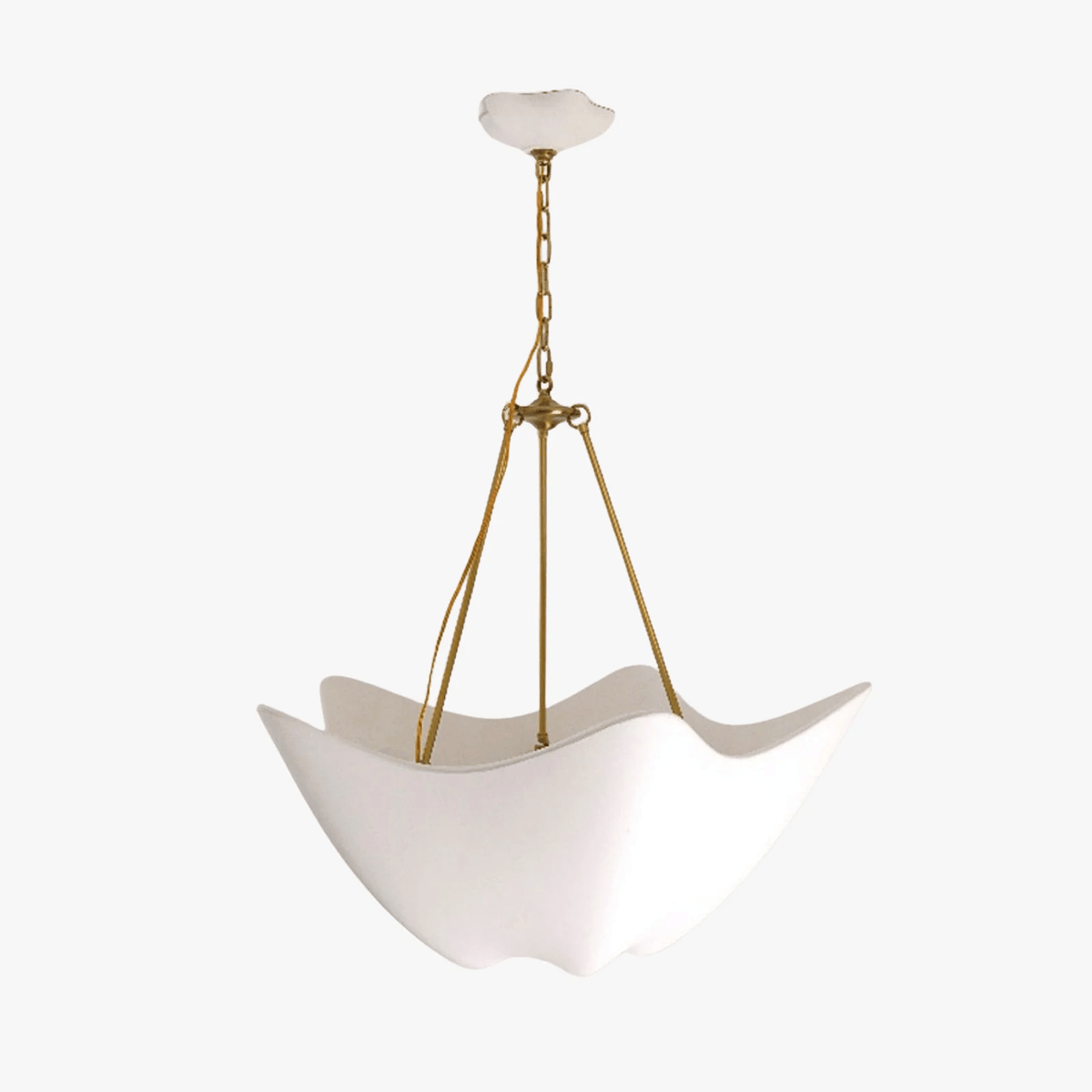 Luvonea Sculptural Plaster Chandelier with Gold Accents for Modern Interiors