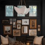 Luvonea Sculptural Plaster Chandelier with Gold Accents for Modern Interiors