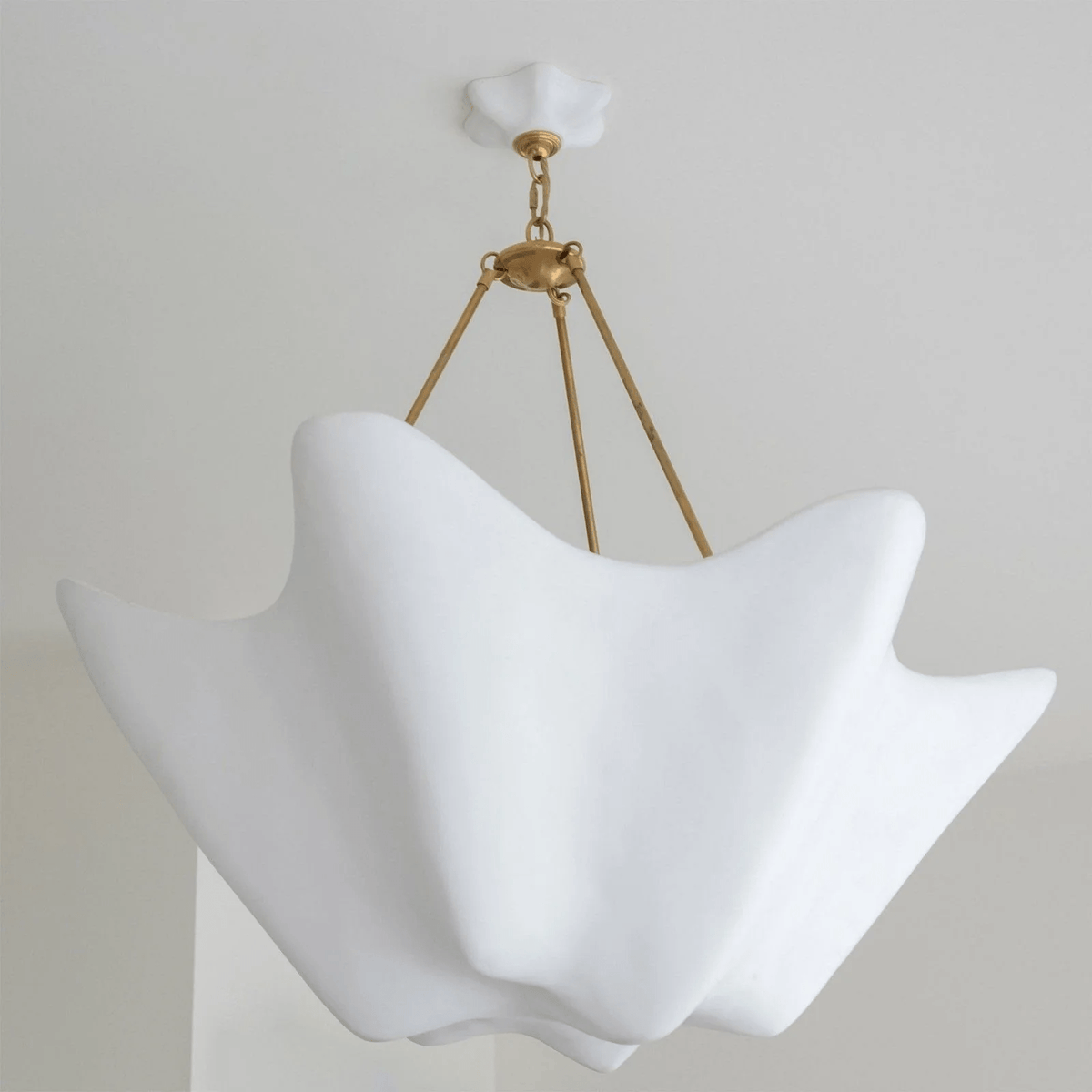 Luvonea Sculptural Plaster Chandelier with Gold Accents for Modern Interiors