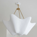 Luvonea Sculptural Plaster Chandelier with Gold Accents for Modern Interiors