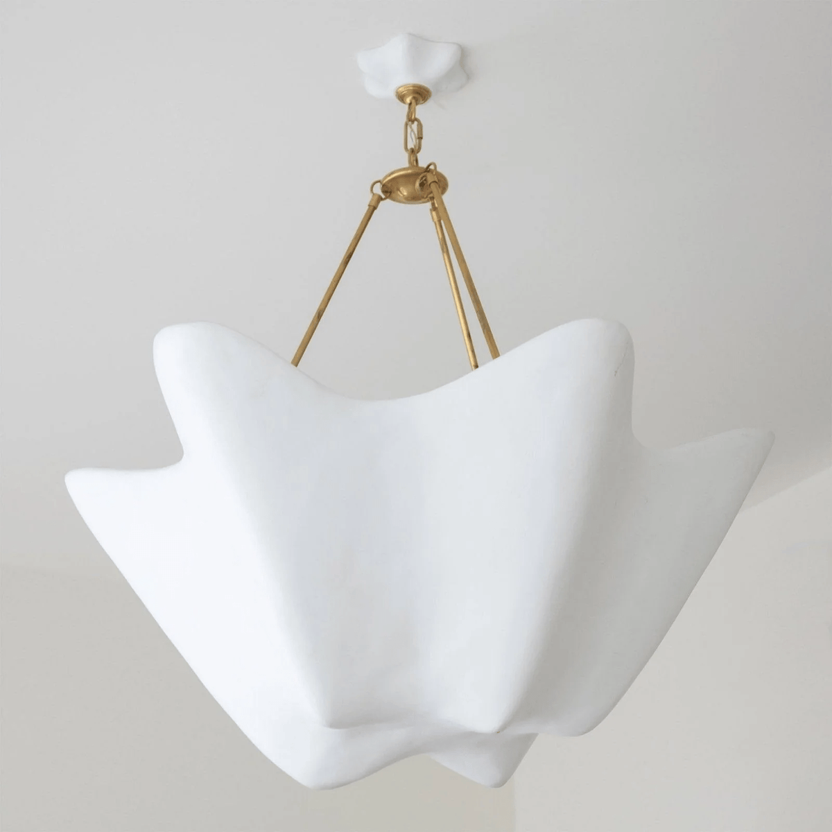 Luvonea Sculptural Plaster Chandelier with Gold Accents for Modern Interiors