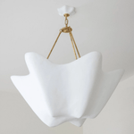 Luvonea Sculptural Plaster Chandelier with Gold Accents for Modern Interiors