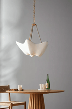 Luvonea Sculptural Plaster Chandelier with Gold Accents for Modern Interiors