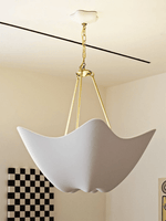 Luvonea Sculptural Plaster Chandelier with Gold Accents for Modern Interiors