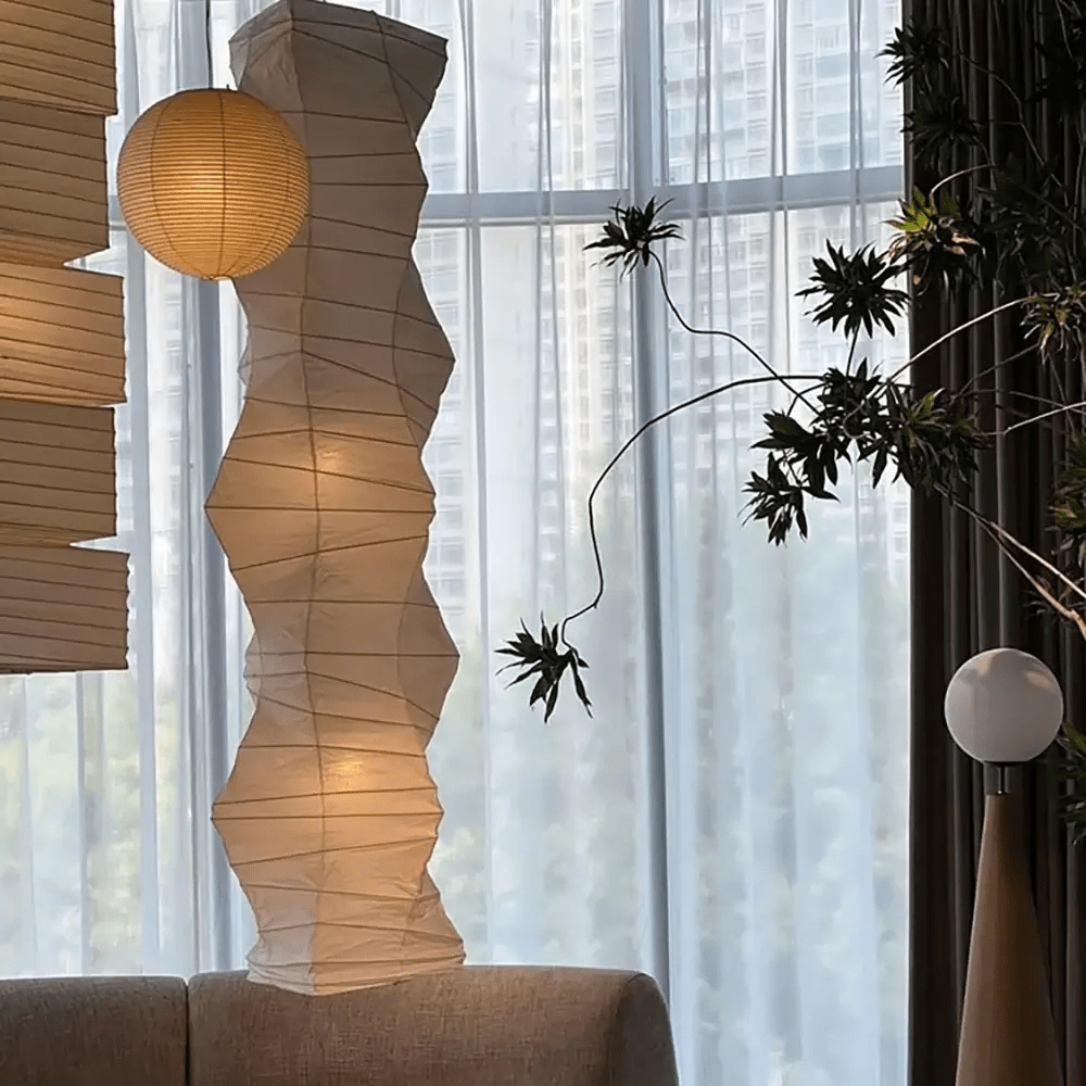 Washi Paper Swag Pendant Light – Handcrafted Japanese Lantern for Modern Interiors