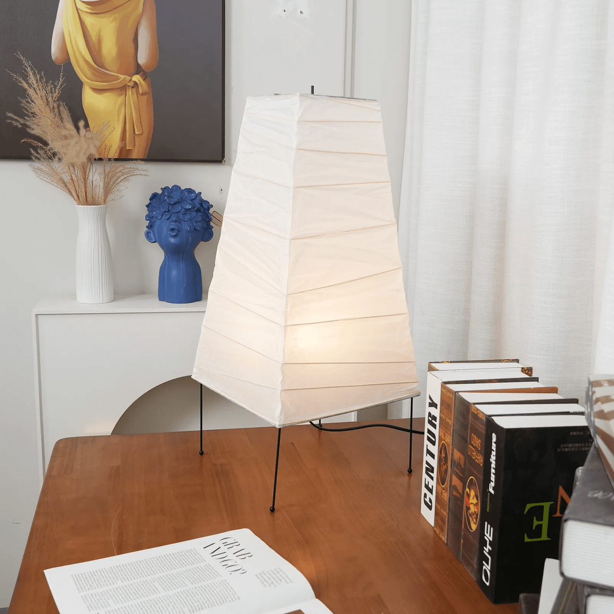 Washi Paper Table Lamp – Handcrafted Japanese Modern Lighting