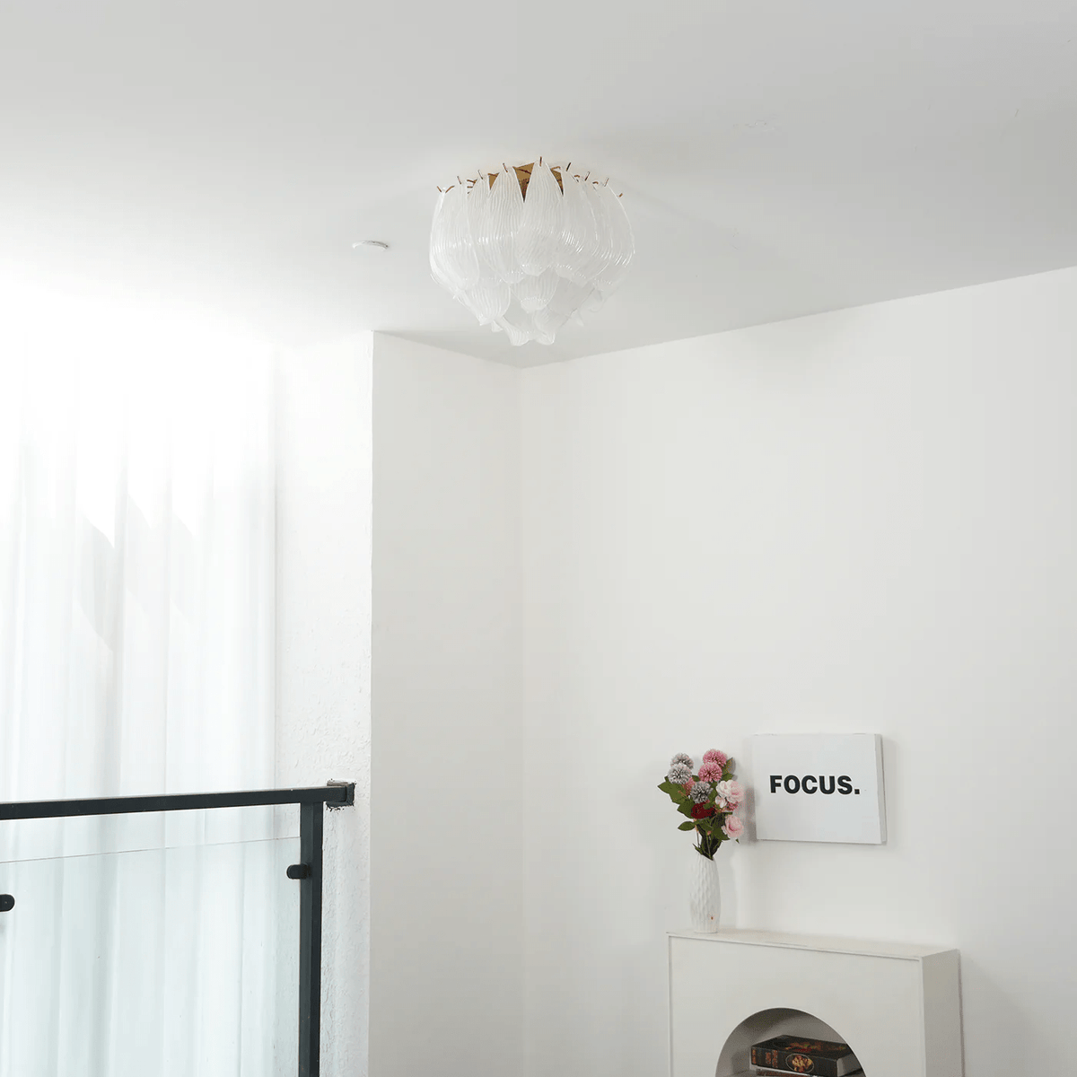 Tuliva Glass Ceiling Light – Modern Flush Mount for Living & Dining