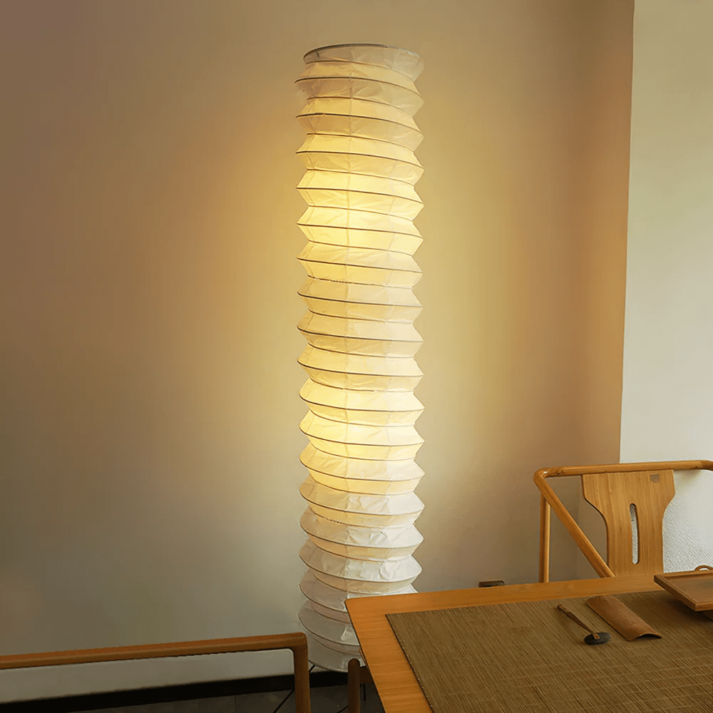 Washi Paper Floor Lamp with Warm Glow for Modern Interiors