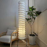 Washi Paper Floor Lamp with Warm Glow for Modern Interiors