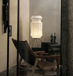 Washi Paper Floor Lamp with Black Metal Frame, Modern Japanese Design