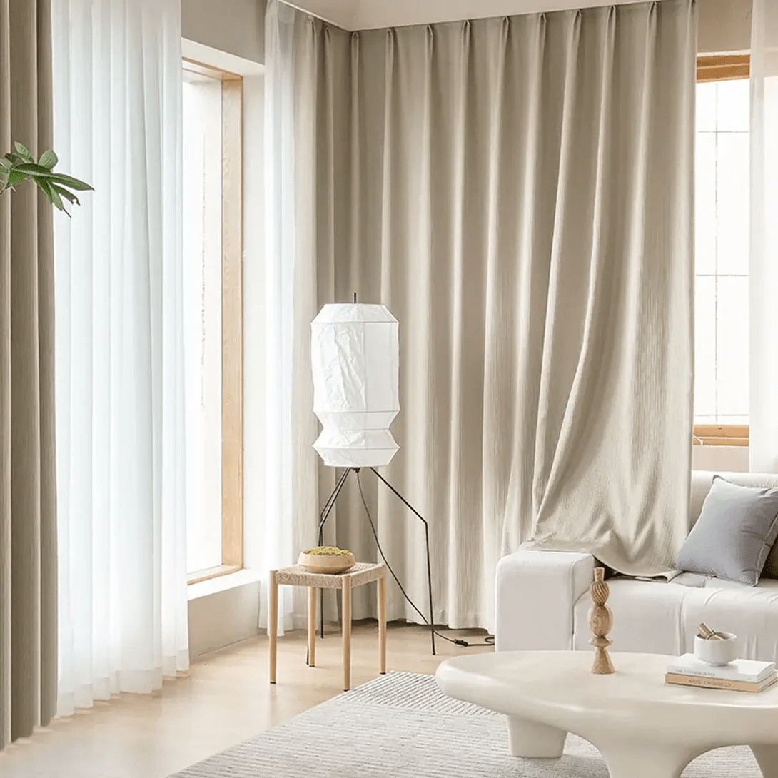 Washi Paper Floor Lamp with Black Metal Frame, Modern Japanese Design