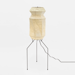 Washi Paper Floor Lamp with Black Metal Frame, Modern Japanese Design