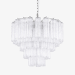Lucente Glass Chandelier – Modern Tiered Crystal-Like Pendant for Dining & Living Spaces