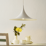 Semi Arch Pendant Light – Designer Aluminum Swag Lamp for Dining & Living Spaces