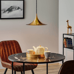 Semi Arch Pendant Light – Designer Aluminum Swag Lamp for Dining & Living Spaces