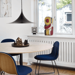 Semi Arch Pendant Light – Designer Aluminum Swag Lamp for Dining & Living Spaces