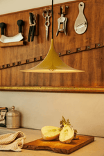 Semi Arch Pendant Light – Designer Aluminum Swag Lamp for Dining & Living Spaces