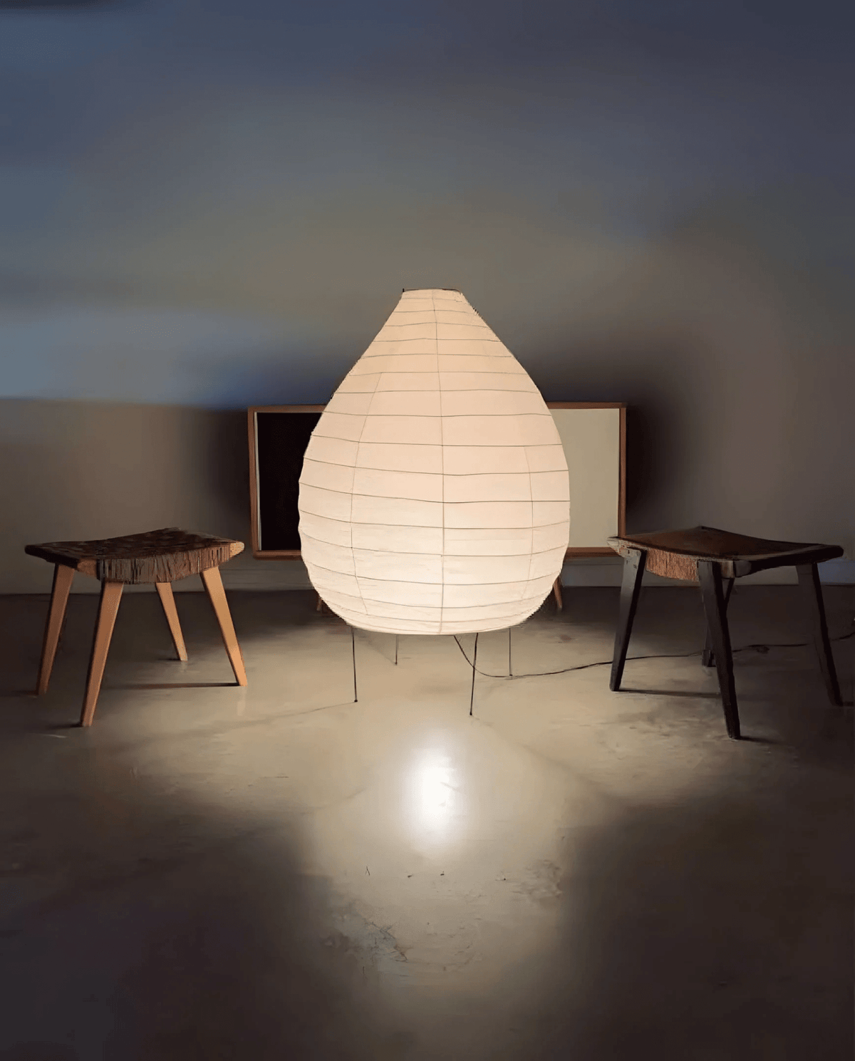 Washi Paper Floor Lamp – Handcrafted Rice Paper Lantern for Modern Interiors
