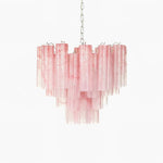 Art Deco Murano Glass Tube Chandelier in Nickel for Dining Room and Bedroom