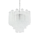 Art Deco Murano Glass Tube Chandelier in Nickel for Dining Room and Bedroom