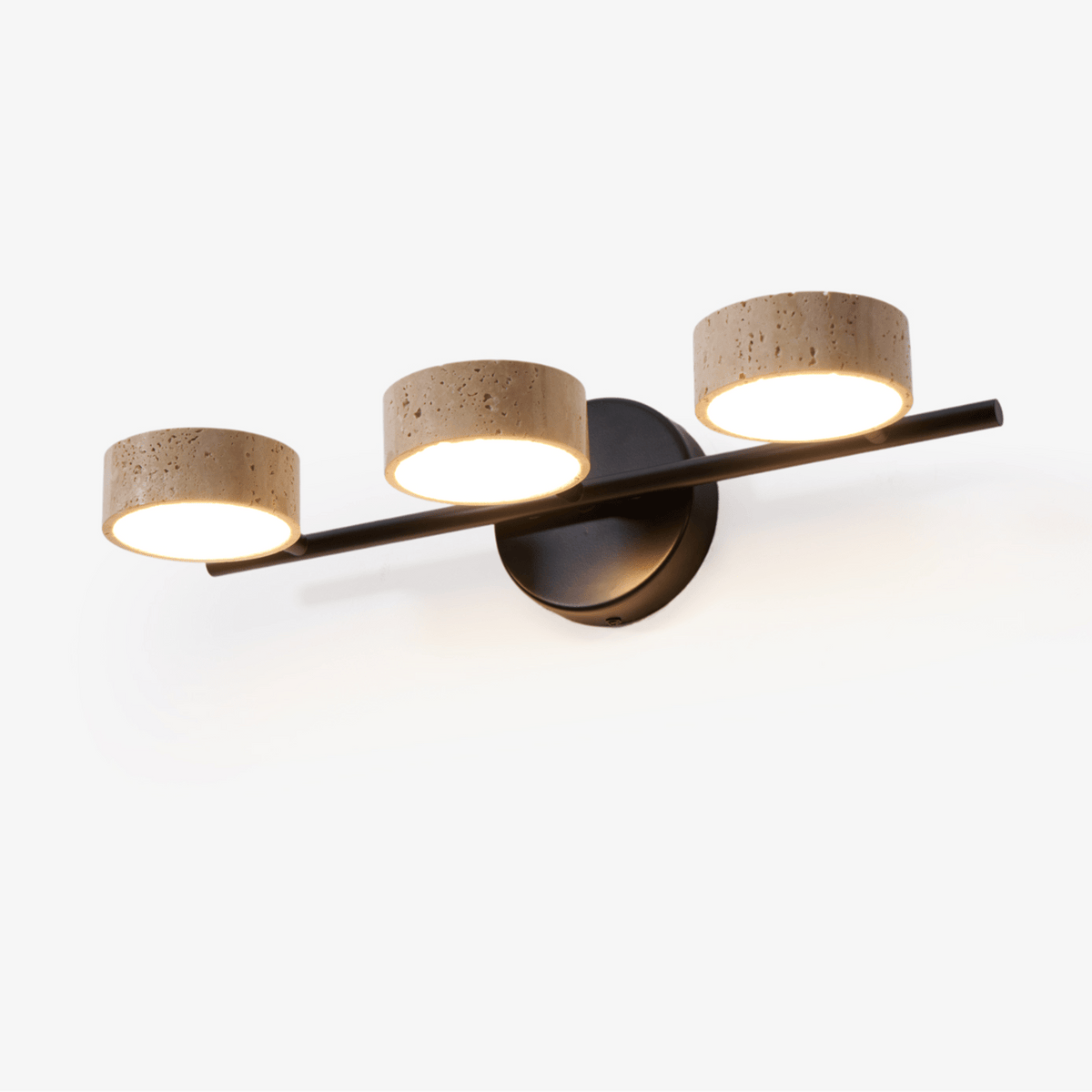 Traviso Beam Vanity Light – Travertine LED Wall Sconce, Modern Minimalist Bathroom Lighting