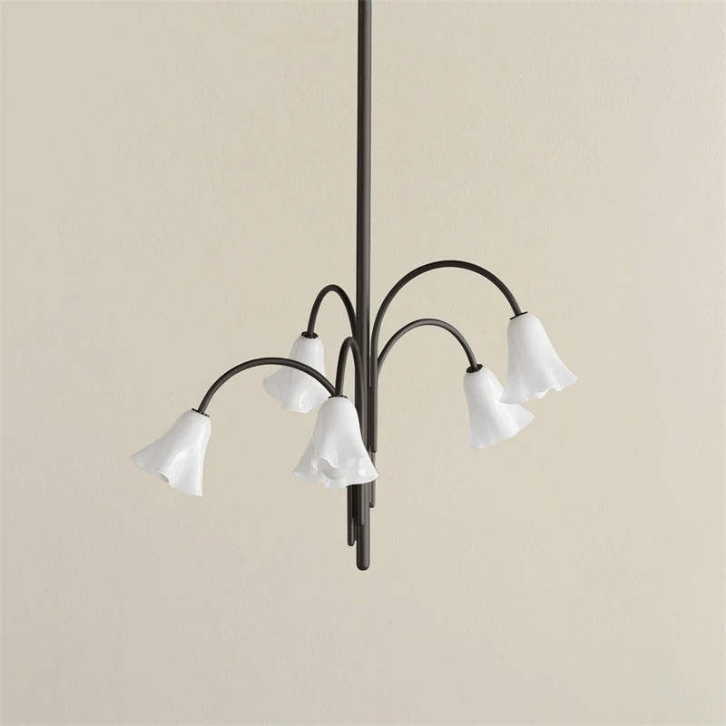 Petalia Blossom Chandelier – Floral Glass Pendant Light for Dining Room and Living Room