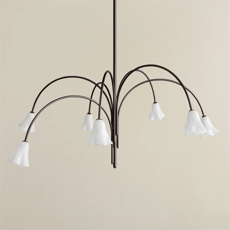 Petalia Blossom Chandelier – Floral Glass Pendant Light for Dining Room and Living Room