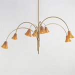 Petalia Blossom Chandelier – Floral Glass Pendant Light for Dining Room and Living Room