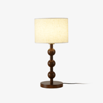 Orba Wooden Table Lamp with Fabric Shade – Modern Sculptural Lighting
