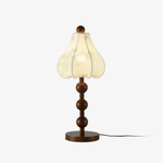 Roselle Bloom Table Lamp – Floral Shade with Walnut Wood Base
