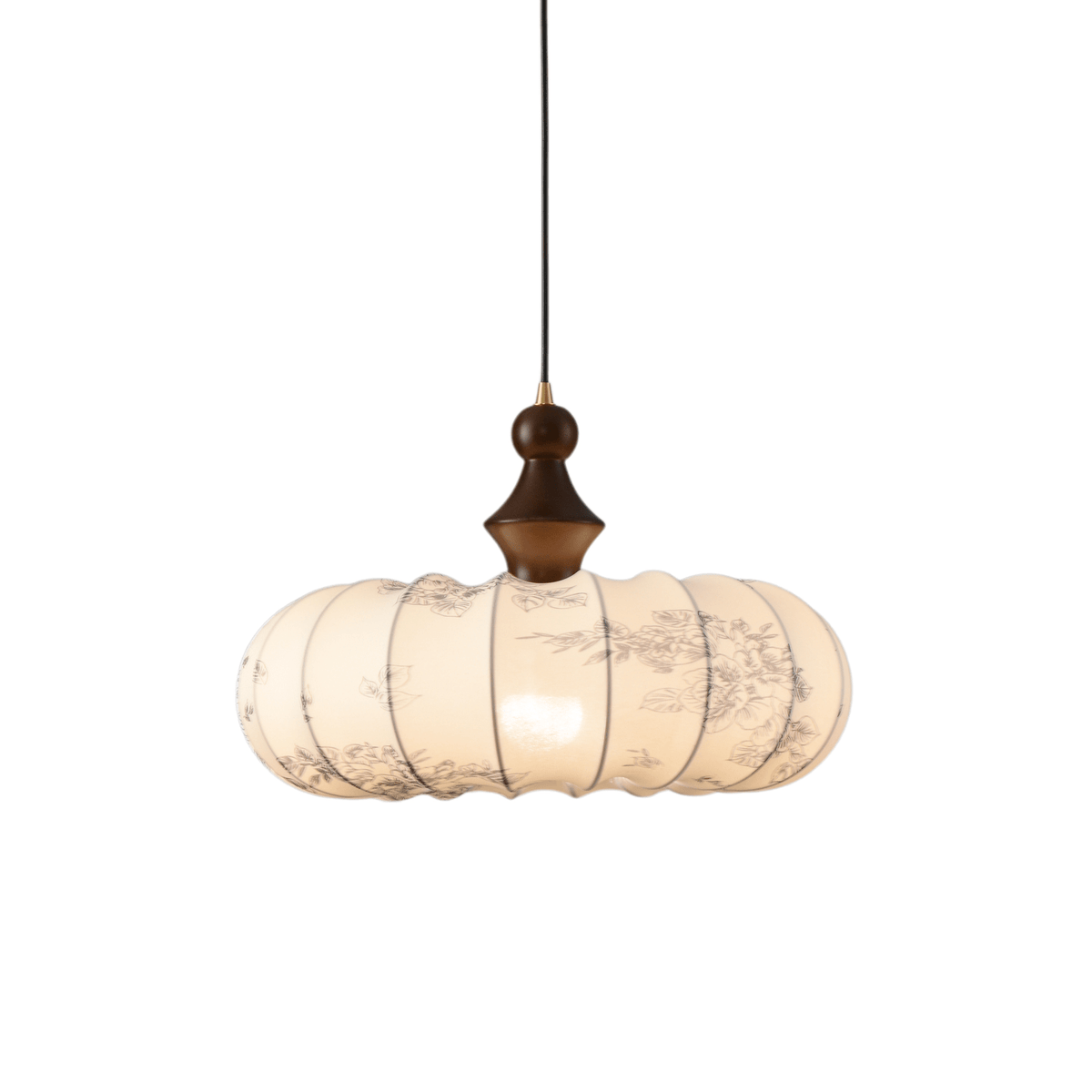 Lanterna Bloom Designer Pendant Light with Floral Fabric Shade