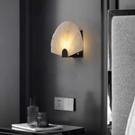 Nevora Alabaster Wall Sconce – Modern Minimalist Fan-Shaped Wall Light