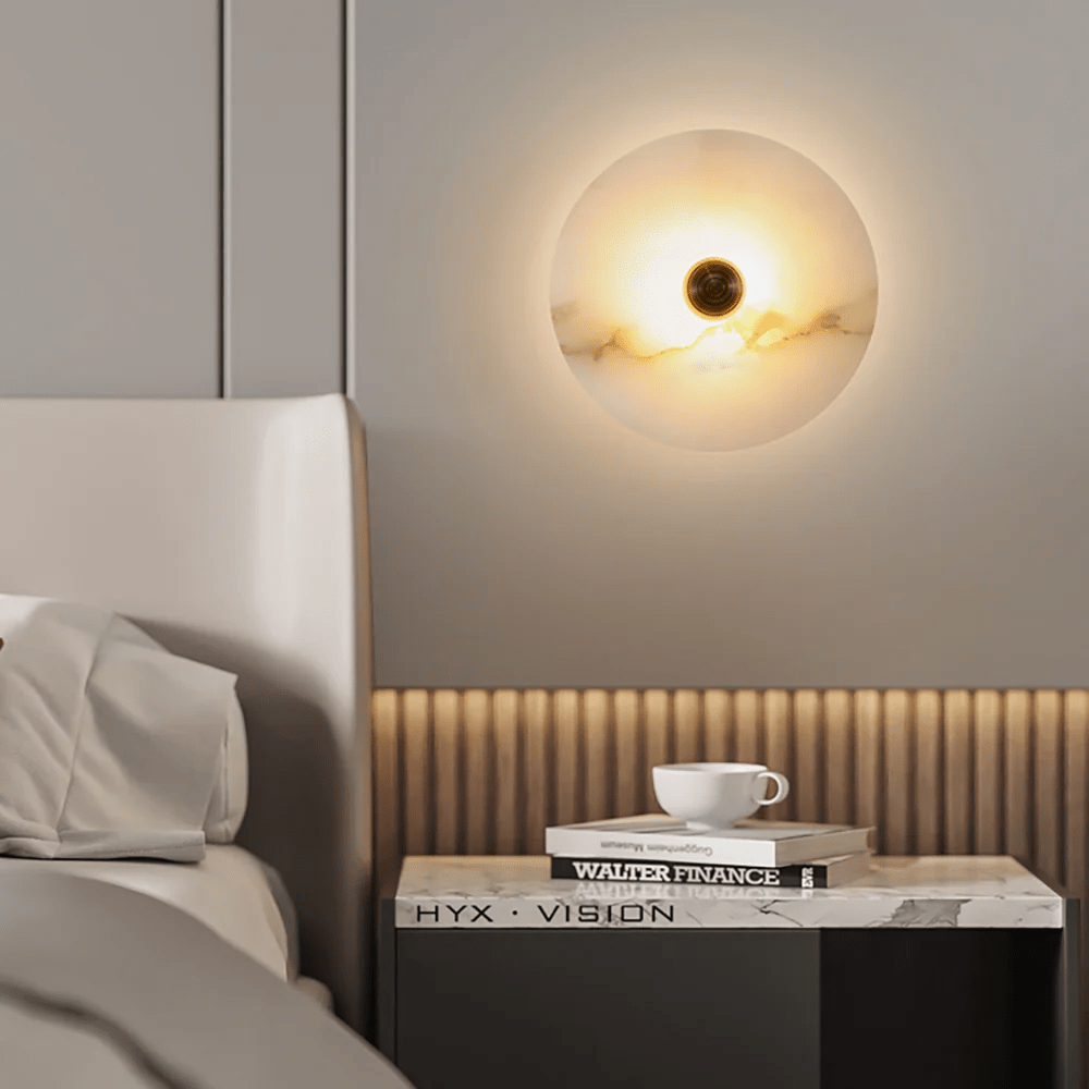 Nayra Alabaster Wall Sconce – Sculpted LED Wall Light in Natural Stone