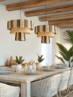 Zarora Handwoven Raffia Pendant Light – Natural Fiber Designer Lamp