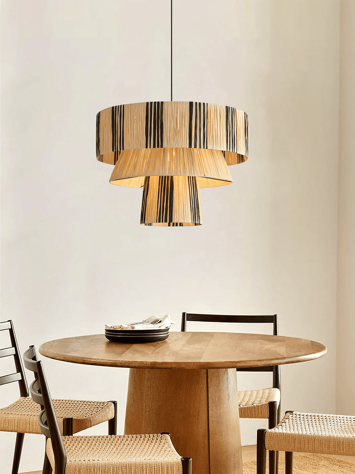 Zarora Handwoven Raffia Pendant Light – Natural Fiber Designer Lamp