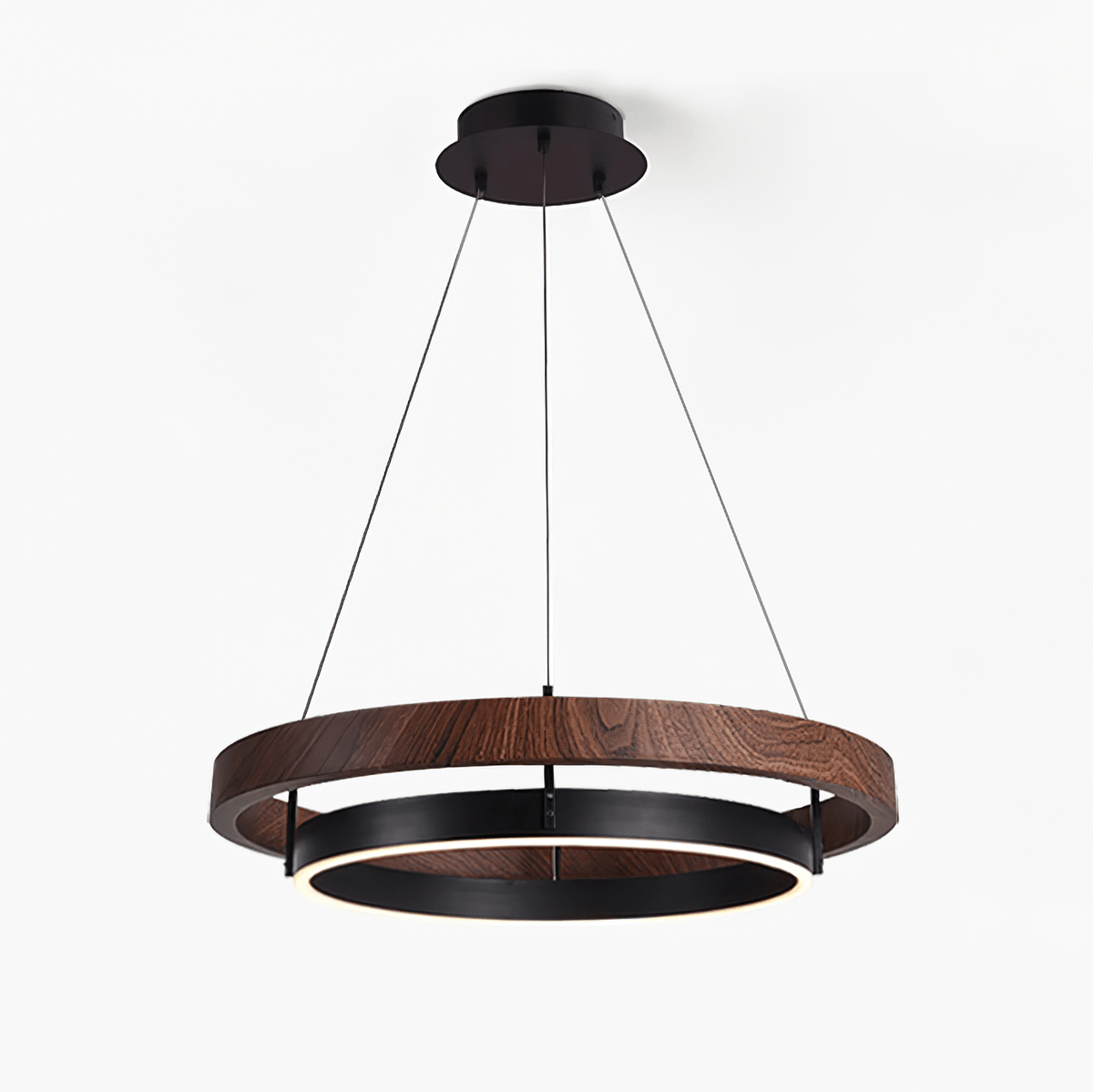 Haloa Modern Wood and Metal LED Pendant Light for Dining and Living Spaces