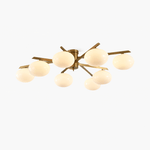 Astrora Globe Ceiling Light – Opal Glass & Brass Modern Chandelier