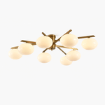 Astrora Globe Ceiling Light – Opal Glass & Brass Modern Chandelier