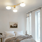 Astrora Globe Ceiling Light – Opal Glass & Brass Modern Chandelier