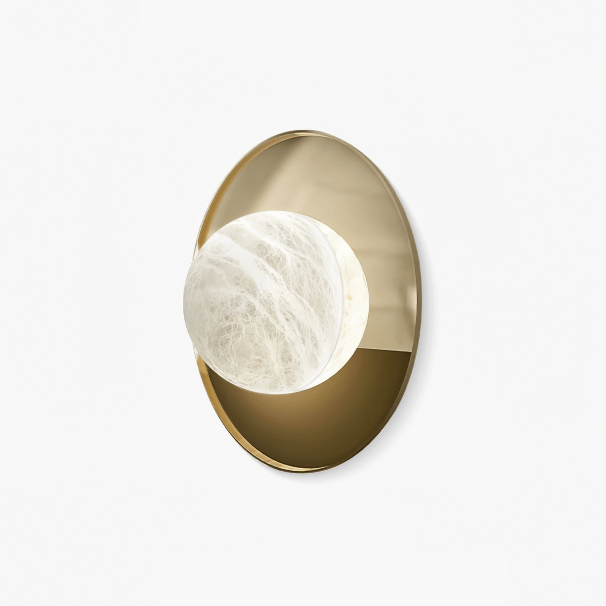Ophela Alabaster Wall Sconce in Brushed Brass | Modern Bedroom Lighting