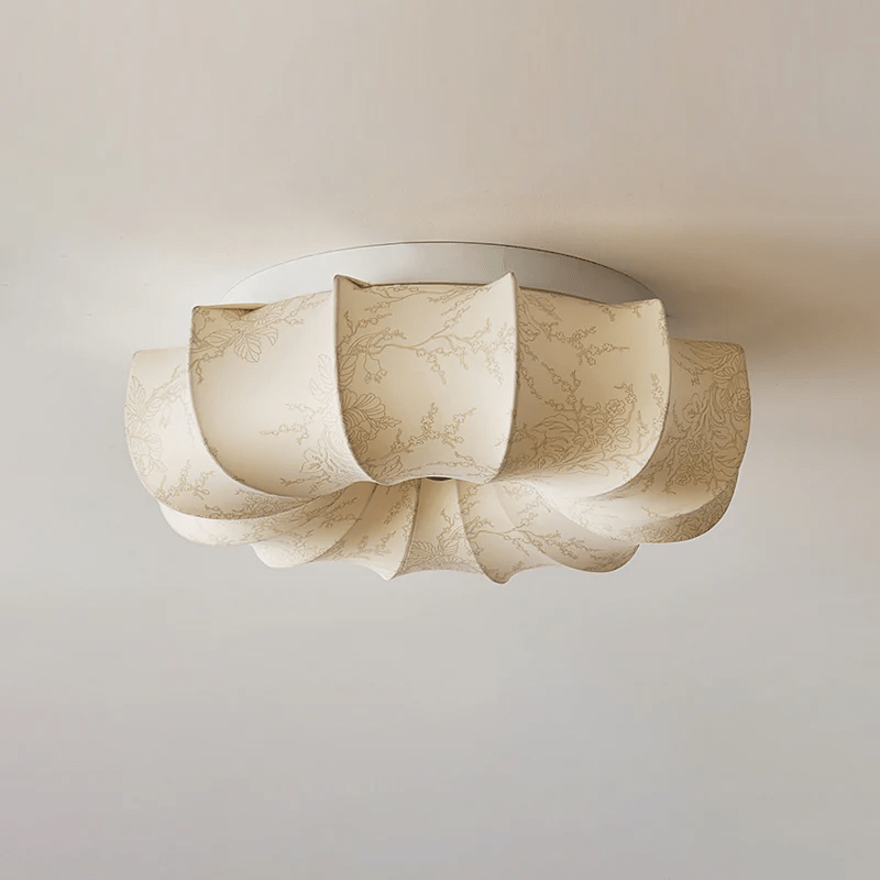 Floralis Ceiling Light – Designer Flush Mount with Fabric Shade
