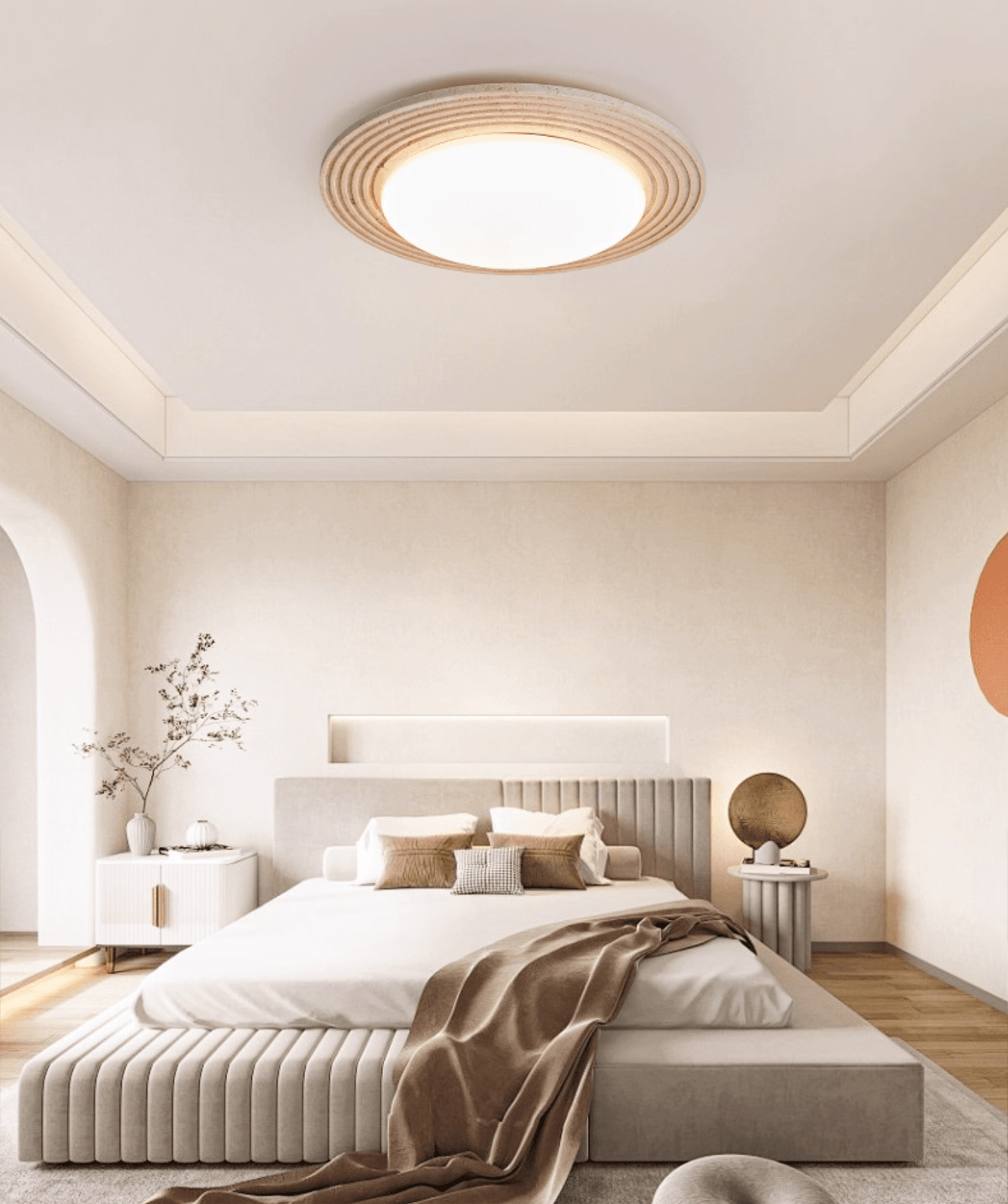 Terralux Travertine LED Flush Mount Ceiling Light for Modern Interiors